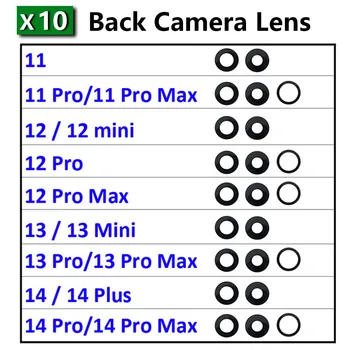 10vnt/Daug, Galiniai Atgal Kamera, Stiklinis Lęšis Su klijuojamas Lipdukas iPhone 6 6s 7 8 Plus X XR XS Max 11 12 13 14 Pro Plus Mini Max