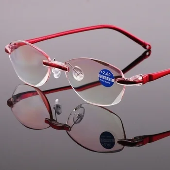 Stabdžių Mėlyna Šviesa Skaitymo Akiniai Presbyopia Atminties Toliaregystė Frameless Didinamasis Stiklas Eyeswear Taškus +1.0+1.5+2.0+2.5+3.0+3.5+4.0