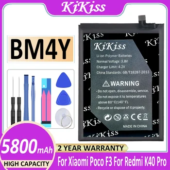 Originalus KiKiss Galinga Baterija, 5800mAh BM4Y Už Xiaomi Poco F3 Už Redmi K40 Pro K40Pro Bateria