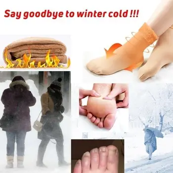 1 Poras Žiemos Terminės Kojinės Laikyti Šiltos Kojinės Moterims Tirštėti Minkštas Aksominis Elastinga Sniego Boot Kojinės Kojų, Šildo 1