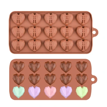 15 Ertmės Mini Širdies Šokolado Pelėsių Silikono Formos Saldainiai Bedantis Želė Formos Kepimo Pyragas Apdaila Priedai