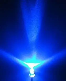 Skaidrus 3mm, ryškiai MĖLYNA LED šviesos diodų 100vnt/DAUG Balta-Mėlyna