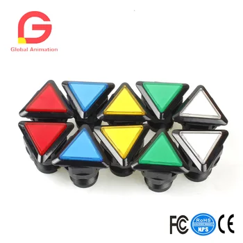 10 Gabalas/daug Trikampis LED Apšviesti Mygtukai Su Mikro Jungiklis Arcade Mašina, Žaidimų Rinkiniai, jų Dalys