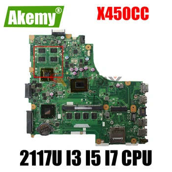 X450CC Plokštė GT720M GPU 1007U 2117U I3 I5 I7 CPU, 4GB RAM ASUS A450C X450C X450VP X450CC X450CA X450 Nešiojamas mainboard 0