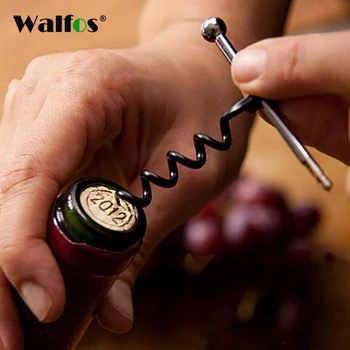 WALFOS Kūrybos Daugiafunkcinių Mini Lauko Nerūdijančio Plieno Kamščiatraukis, Vyno Butelio Atidarytuvas su Žiedu Keychain Butelio Atidarytuvas