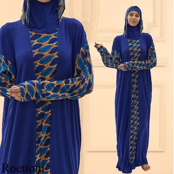 Naujas Musulmonų Moterų Gobtuvu Abaja Turkija-Afrikos Malda Drabužis Kaftan Suknelė Su Hijab Gėlių Spaudinių Dubajus, Saudo Skraiste Į Ramadanas