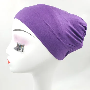 2020 medvilnės vidinį Hijab Kepurės Musulmonų ruožas Turbaną bžūp Islamo Underscarf variklio Dangčio skrybėlę moterų galvos skara bžūp apsiaustas turbante mujer
