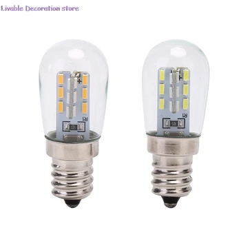 E12 LED High Ryškios LED Lemputės Stiklo Atspalvį Lempa Gryna Šiltai Balta Apšvietimo Siuvimo Mašina, Šaldytuvas AC220V 2W