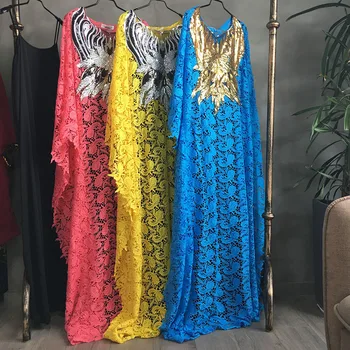 Afrikos Nėrinių Suknelės Moterims Nigerijos Vetement Femme 2022 Dashiki China Siuvinėjimo Boubou Skraiste Abaja Dubajus Kaftan Maxi Suknelė 3