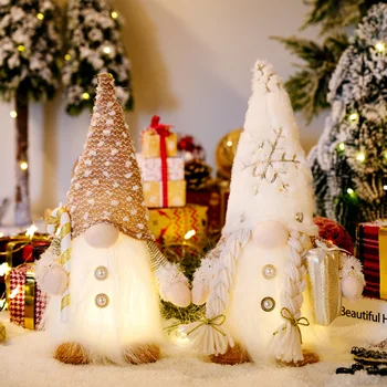 1pc Kalėdų Gnome Beveidis Lėlės Šviesos Linksmų Kalėdų Dekoracija Namuose Kalėdų Eglutės Ornamentu Navidad Gimdymo Naujųjų Metų 2023 Dovanos