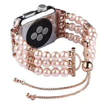Mados perlų Diržu, apple watch band 45mm/41mm 44mm 40mm 38mm 42mm correa apyrankę watchband už iwatch serijos 4 3 5 SE 6 7