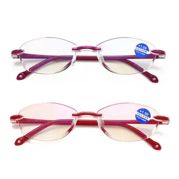 Stabdžių Mėlyna Šviesa Skaitymo Akiniai Presbyopia Atminties Toliaregystė Frameless Didinamasis Stiklas Eyeswear Taškus +1.0+1.5+2.0+2.5+3.0+3.5+4.0 5
